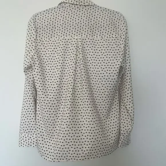 Express Portofino Georgette Polka Dot  Button-Down Long Sleeve Shirt sz M - Picture 7 of 15